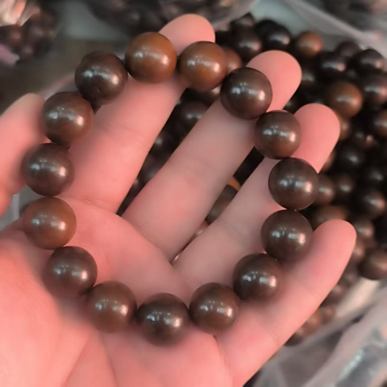 Men's Large Excellent Natural Lightning Strike Jujube Full Bracelet