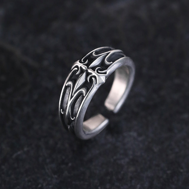 Men's Thai Sier High Sense Index Finger Cross Ring
