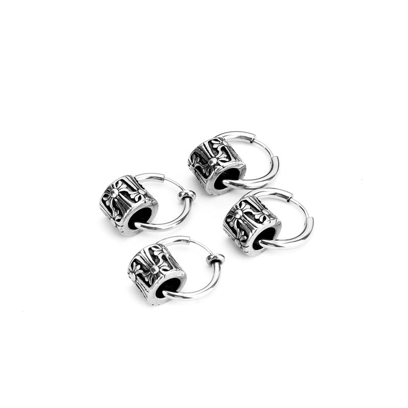 Men's Niche Titanium Steel Unique Single Simple Earrings