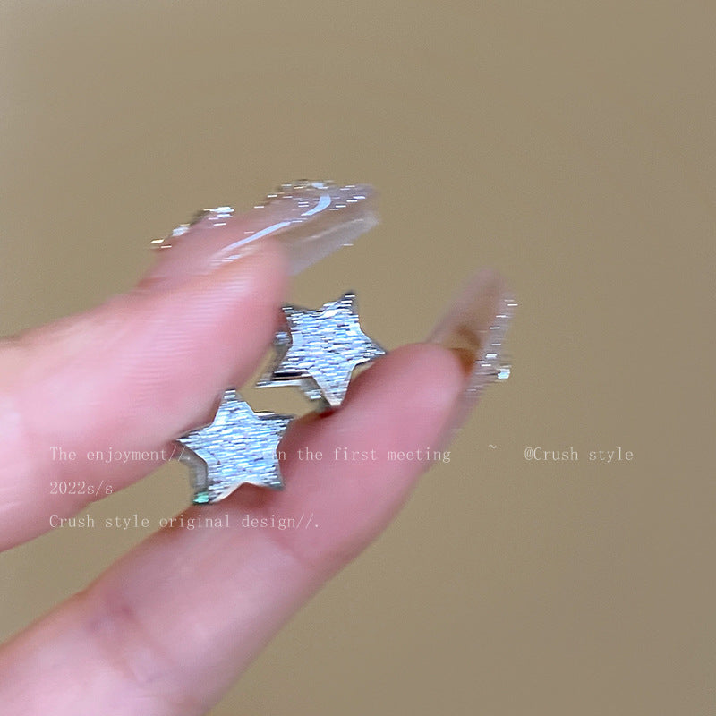 Women's Sier Needle Star Zircon Elegant High-grade Trendy Ear Earrings