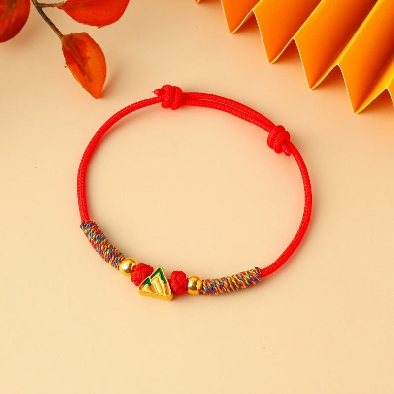 Children's Colorful Braided Rope Wrist String Safe Red Bracelet