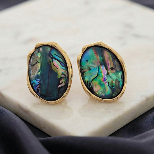 Women's Natural Abalone Shell Ear Light Luxury High Sense Niche Temperament Earrings