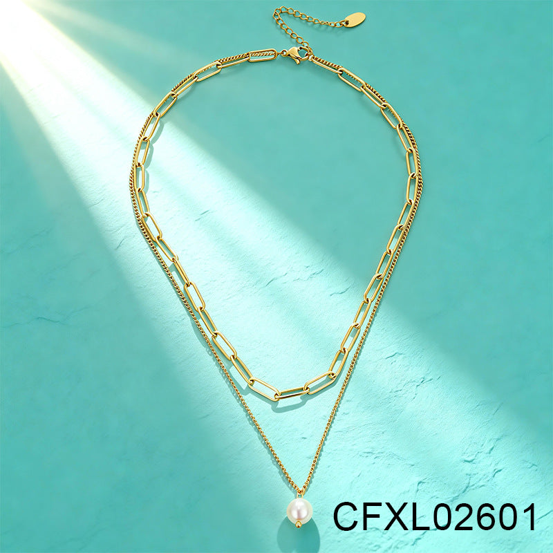 Women's Light Luxury High-grade Titanium Steel Simple Geometric Necklace