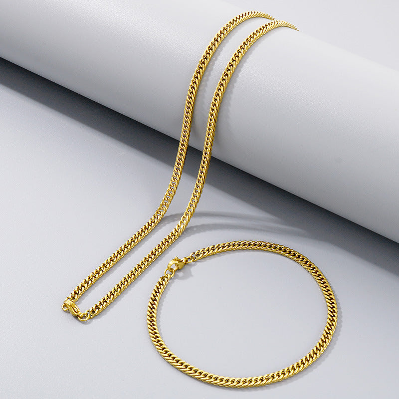 Trendy Cool Cuban Link Chain Titanium Necklaces