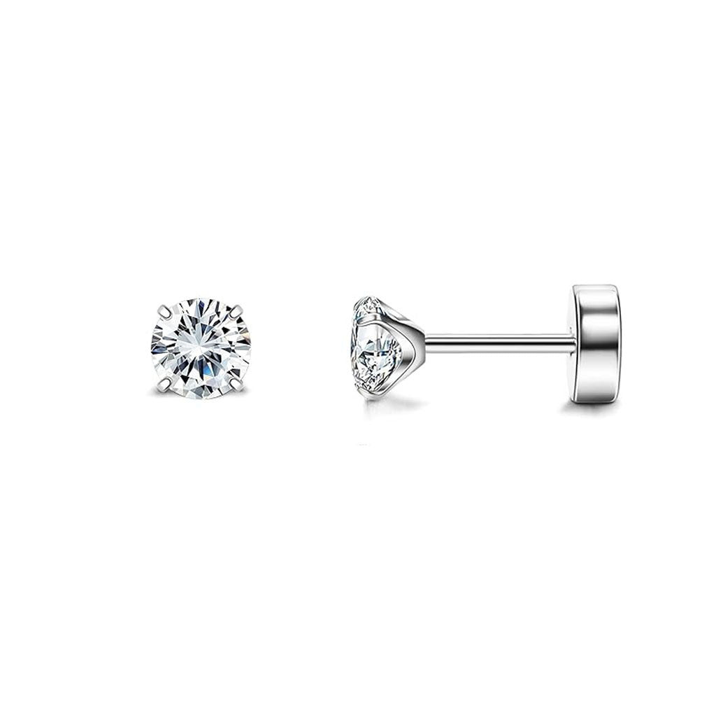 Super Flash Stainless Steel Zircon Advanced Sense Stud Earrings