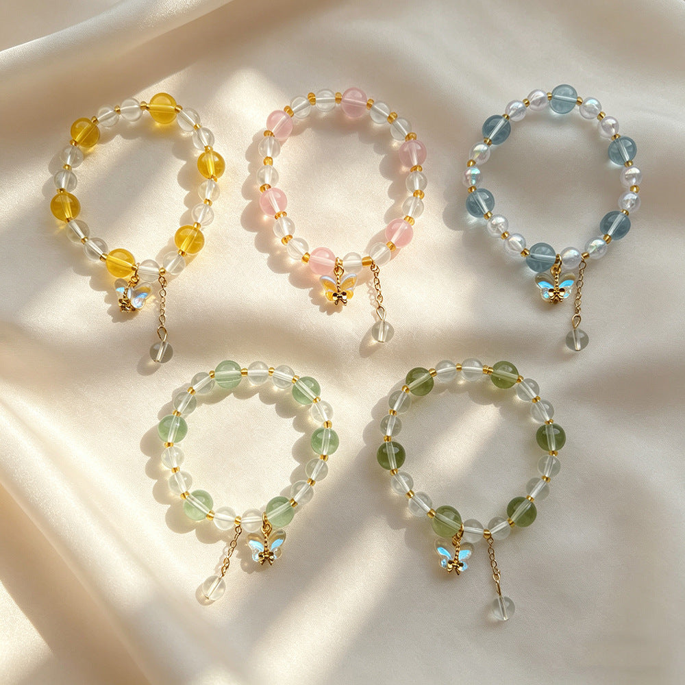 Glass Female Fresh Butterfly Cultural Creative Bracelet