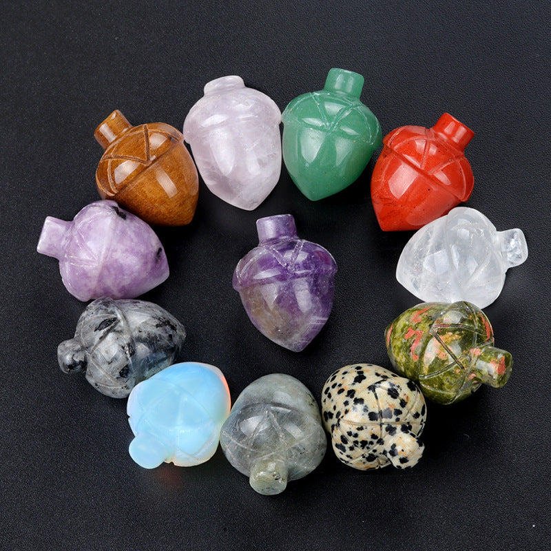 Siberian Hazelnut Acorn Stone Pine Cone Creative Carved Mini Jewelry Accessories