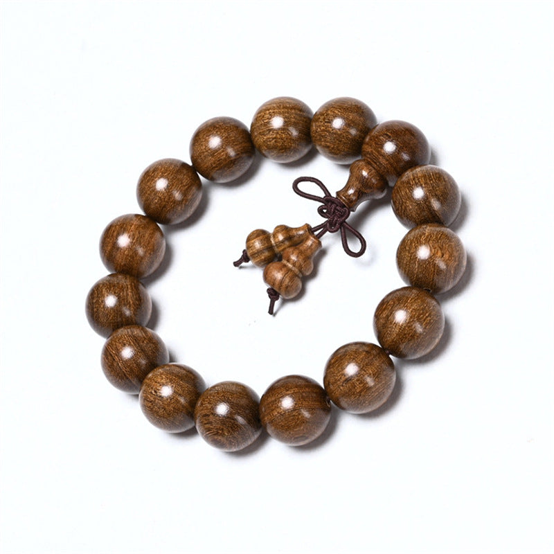 Women's & Men's Golden Sandalwood Submerged Buddha Beads Stall Bracelets