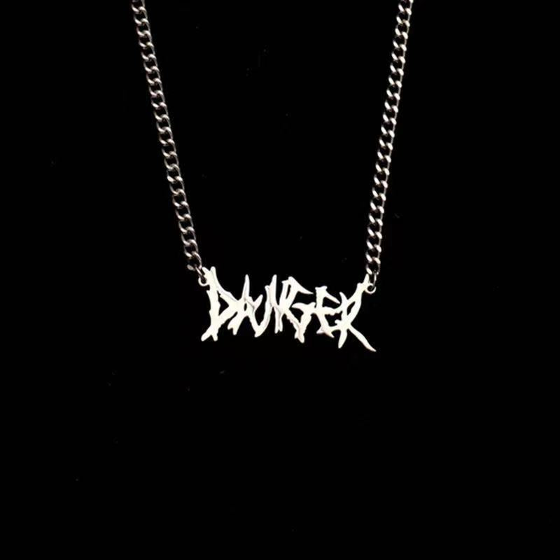 Women's & Men's Dark Personalized Hip Hop Thorn Letter For Cold Style Fashion Necklaces