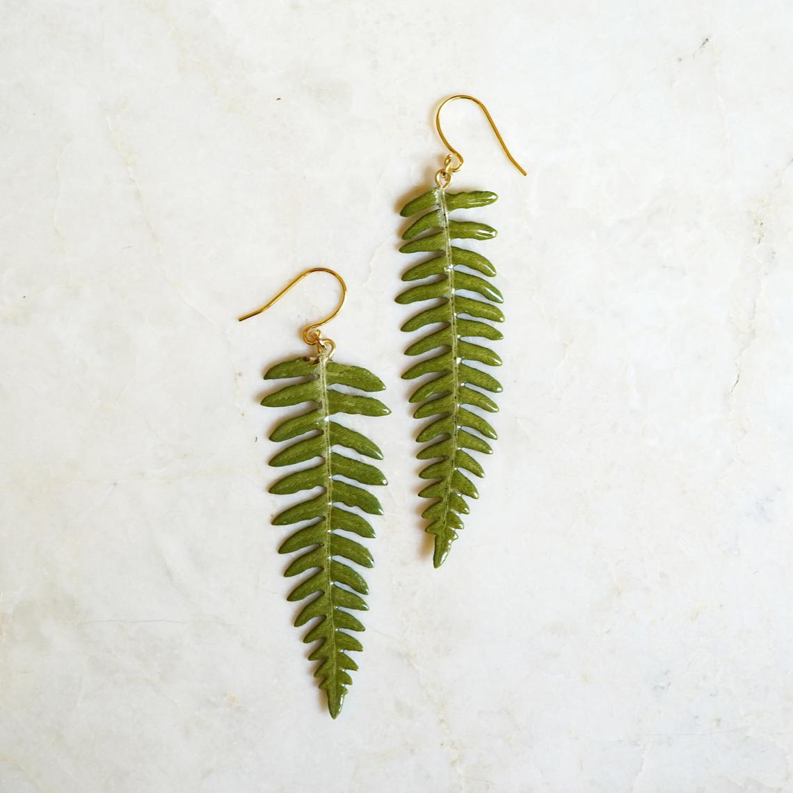 Bohemian Fern Leaves Female Personality Simple Earrings