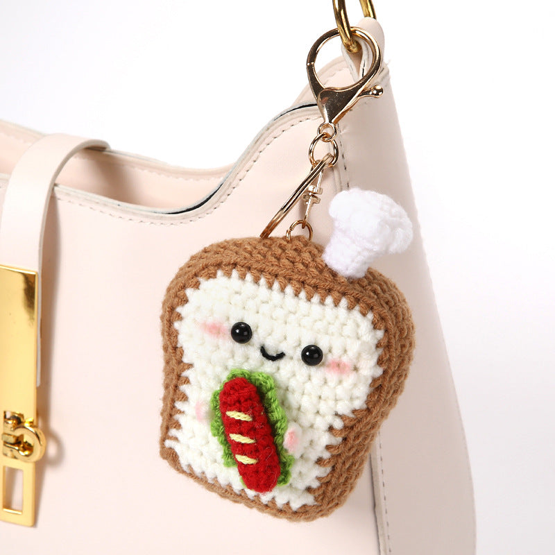 Finished Woven Series Toys Croissant Toast Hanging Ornaments