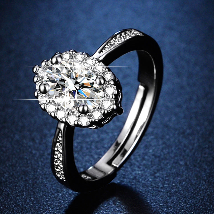 Streaming Imitation Moissanite Eight Hearts Arrows Female Karat Classic Rings