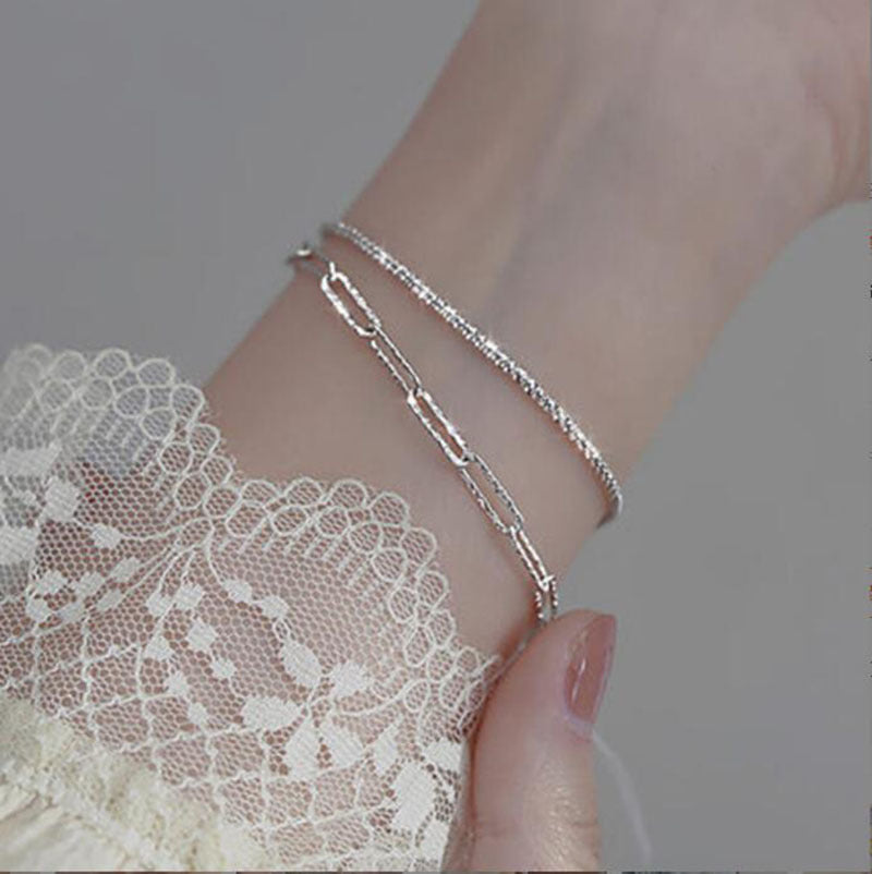 Women's Style Two-piece Sparkling Simple Temperamental Minority Bracelets