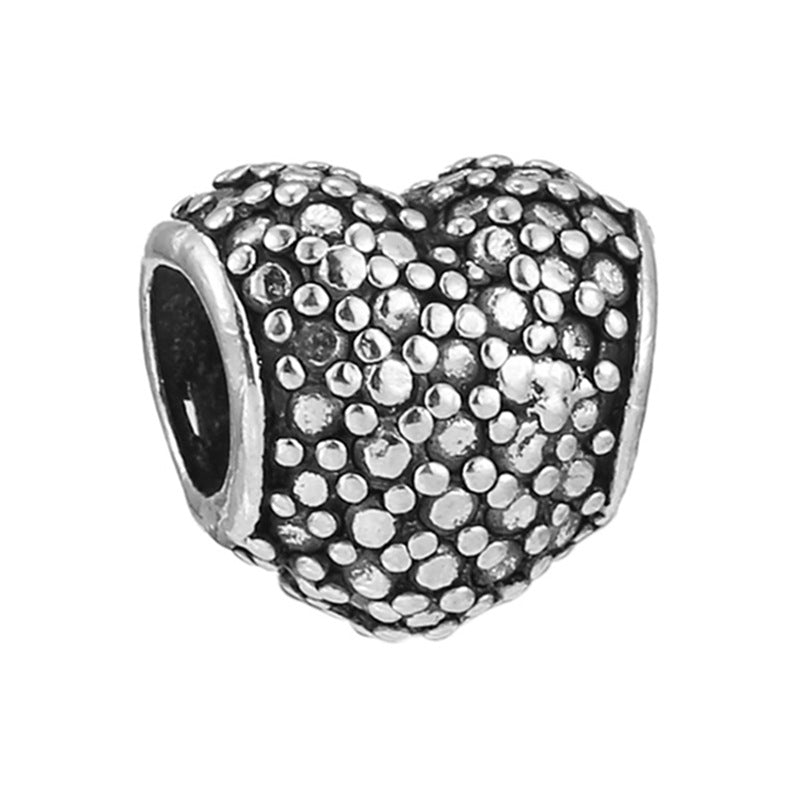 Alloy Large Hole Beads Hollowed Heart Shape Jewelry Accessories