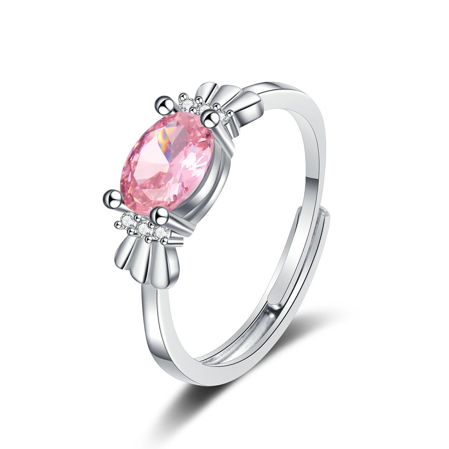 Exquisite Pink Love Heart-shaped Fashionable Personality Open Rings