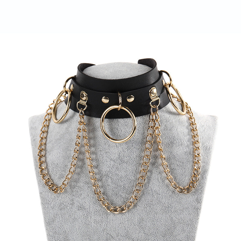 Shooting Nightclub Round Chain Clavicle Bandana Exaggerated Collar