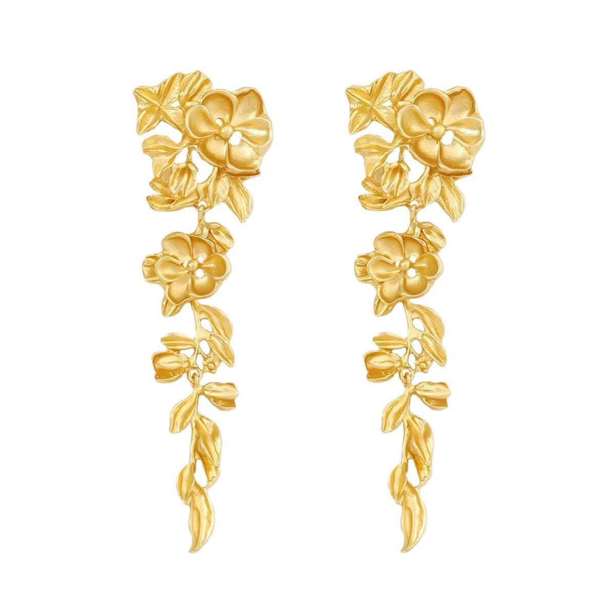 Women's Exaggerated Golden Tassel For Light Luxury Minority Design Rings