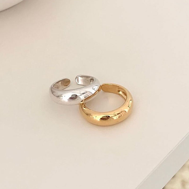 Sterling Sier Glossy Simple Open Live Rings