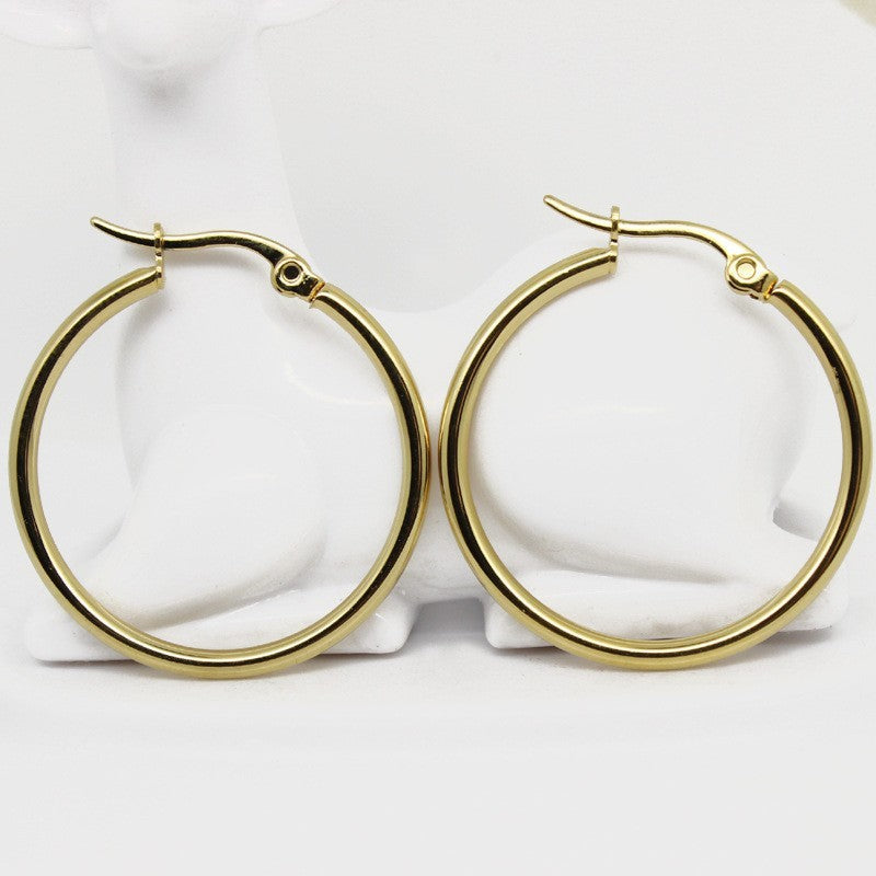 Women's & Men's Fashion Classic Stainless Steel Trendy Round Earrings