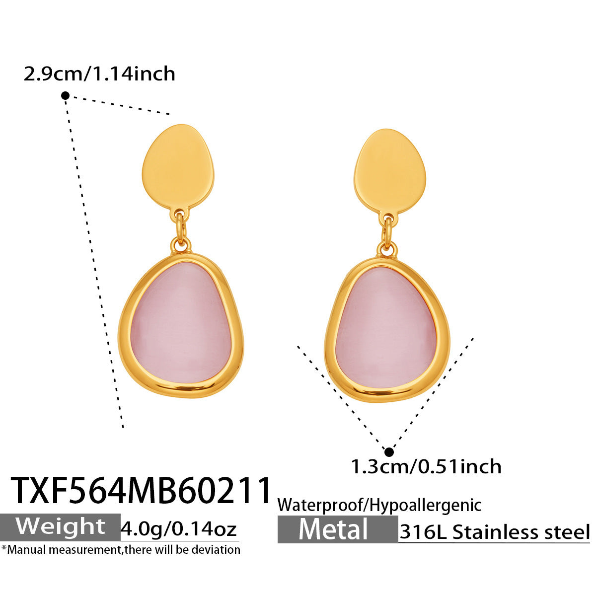 Li Affordable Luxury Style Cut Water Drop-shaped Opal Female Stainless Necklaces