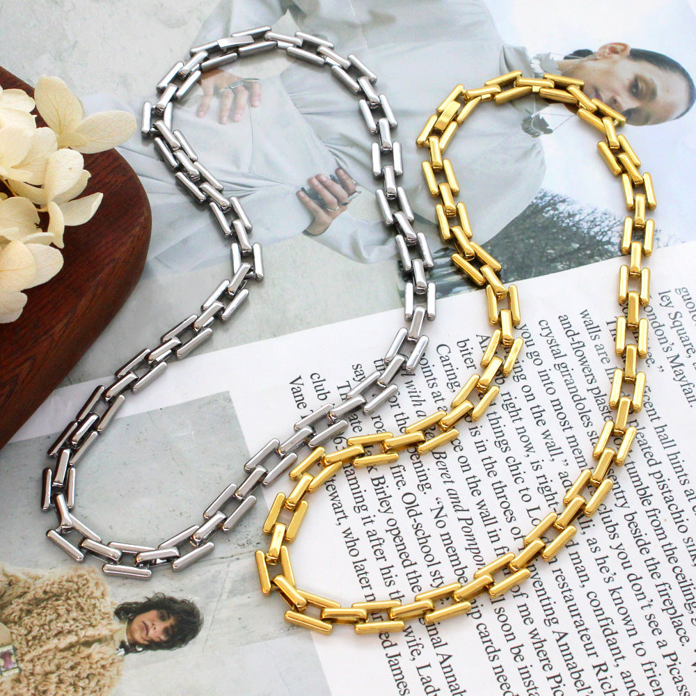 Steel Mouth Female Clavicle Chain Hip Hop Necklaces