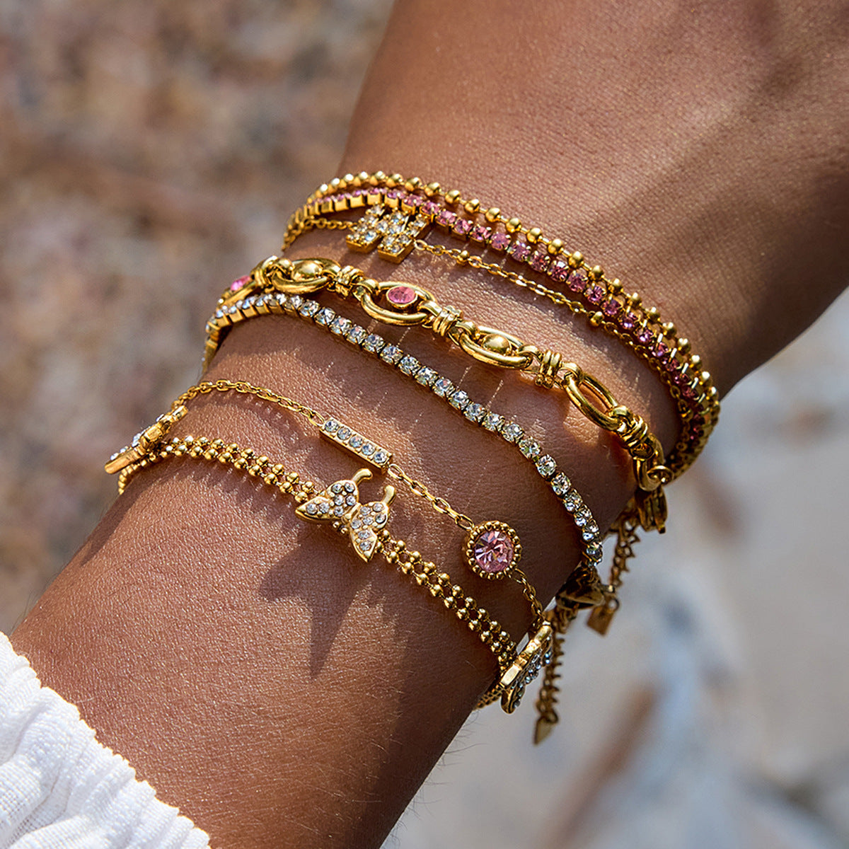 Women's Ding Stainless Steel Zircon Light Luxury Bracelets