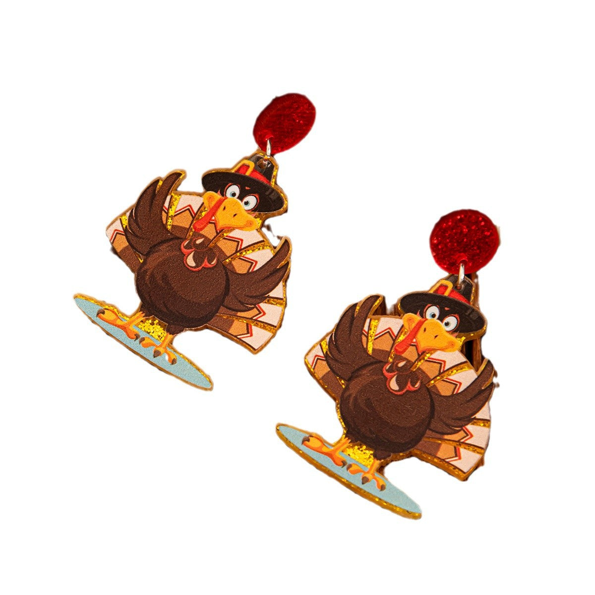 Thanksgiving Turkey Female Creative Acrylic Flash Pendants