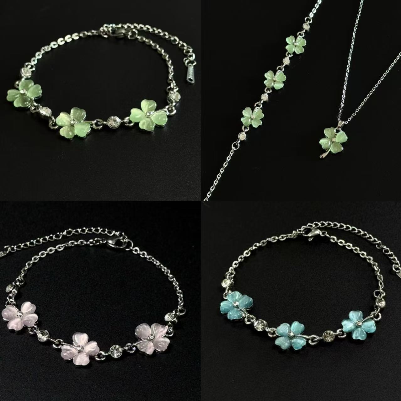 Lucky Four-leaf Clover High-grade Flower Exquisite Bracelet