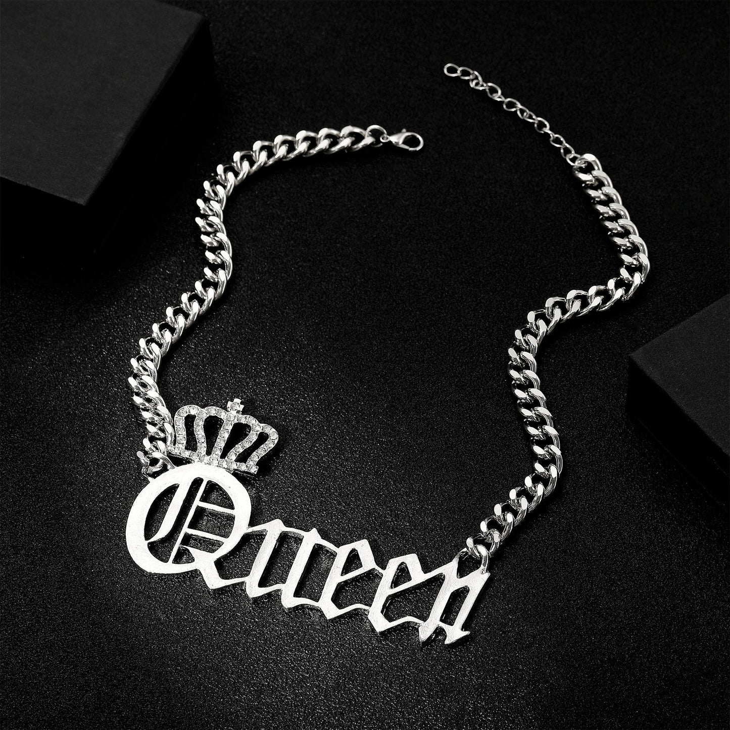 Hipster Crown English Light Empress Diamond Hip Hop Necklace