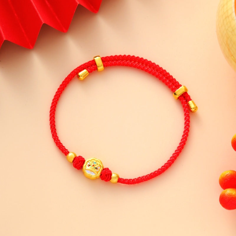 Children's Colorful Braided Rope Wrist String Safe Red Bracelet