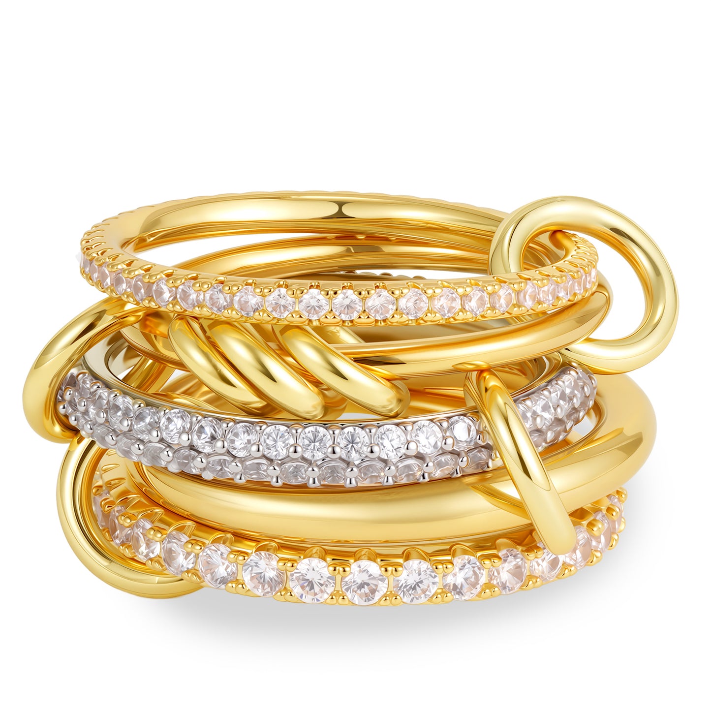Gold Color Matching Zircon Versatile Creative Rings