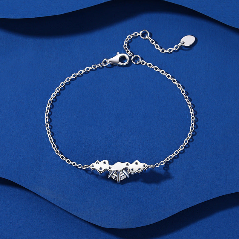 Women's Love Letter Sterling Sier Moissanite Classic Proposal Style Bracelet