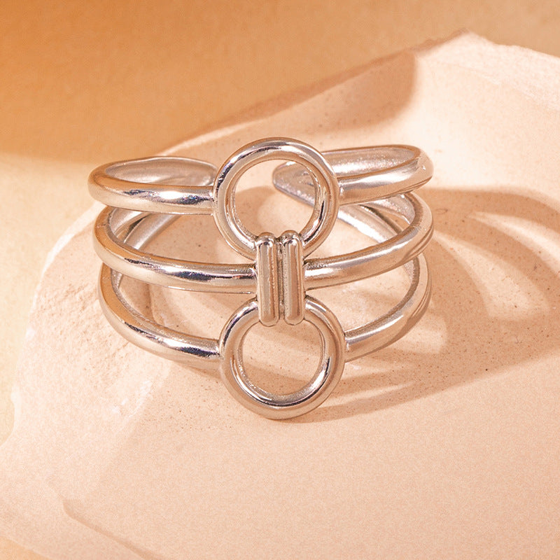 Steel Fashion Snake Simple Little Finger Rings