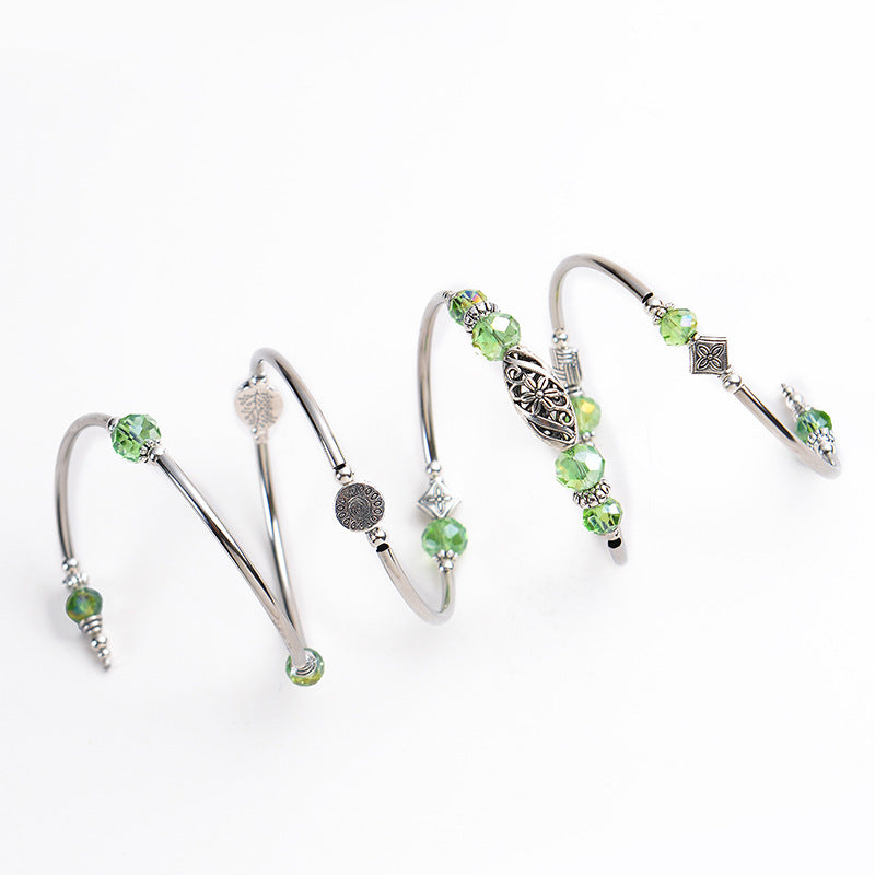 Natural Stone Cut Crystal Winding Female Bracelet