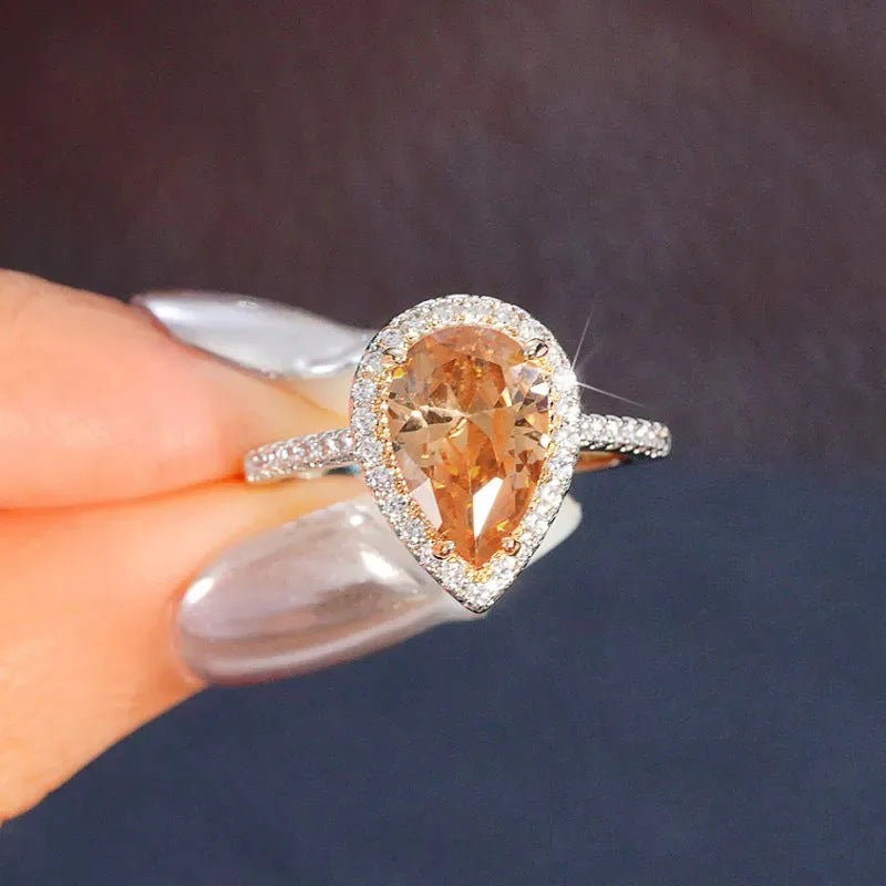 Design Style Simple Light Luxury Yellow Fashion Temperament Water Ring