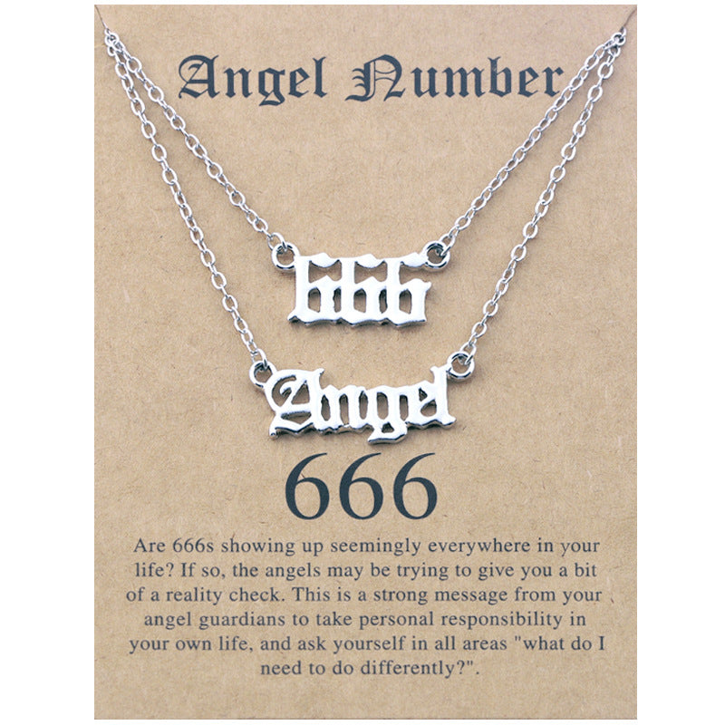 Angel Lucky Number Suit Clavicle Chain Necklaces