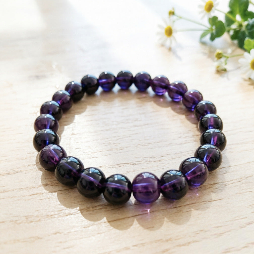 Female Two-color Transparent Micro Glass Bead Jade Broken Glazed Live Bracelet