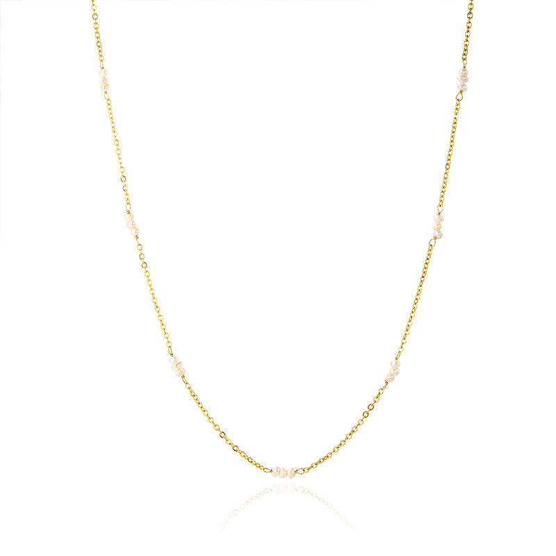Freshwater Pearl Gold-plated Titanium Steel No Necklace