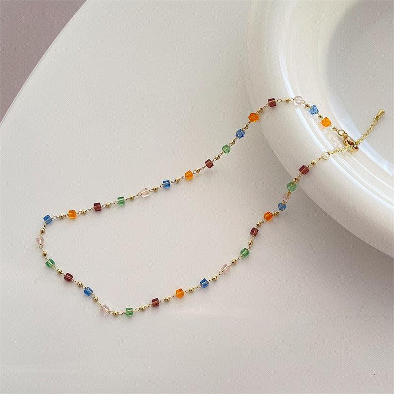 Colorful Niche Female Fashion Clavicle Chain Simple Neck Necklace