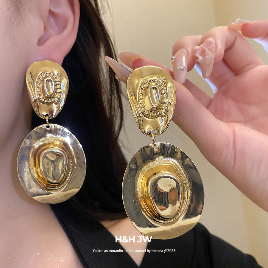 Women's Hat Retro Personalized Temperamental Light Luxury High-grade Earrings