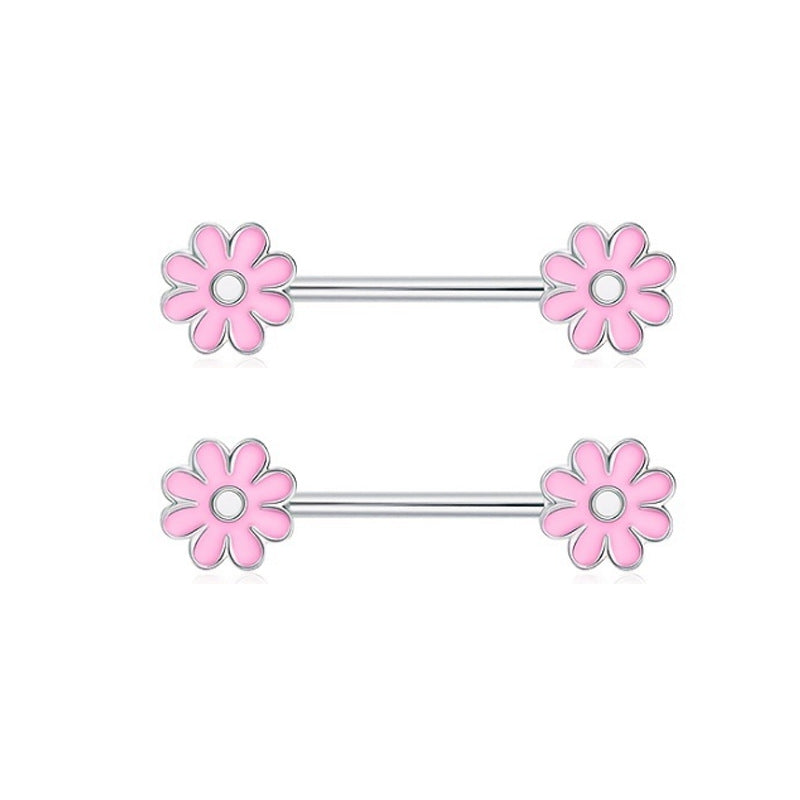 Series Nipple Heart-shaped Chest Stainless Steel Rings