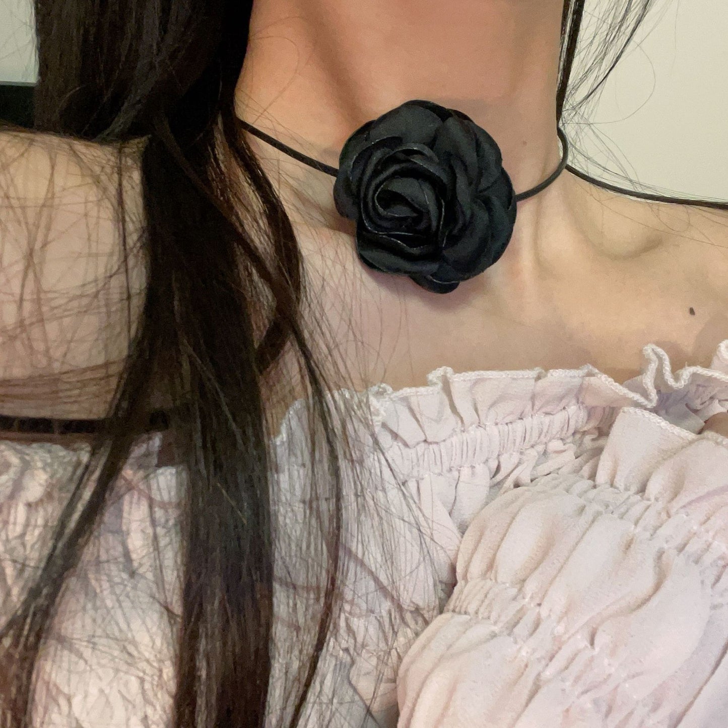 French Rose Flower Female Summer Light Luxury Collar