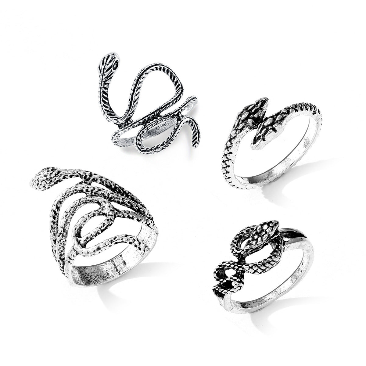 White Environmental Protection Knuckle Slender Snake Rings