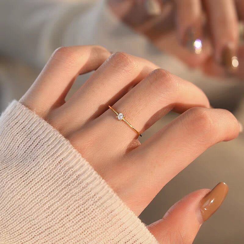 Women's Entry Lux Single Rhinestone Niche Personality Ring