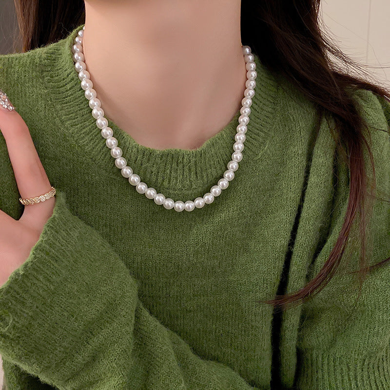 Women's Oversized Pearl Minimalist Design Clavicle Chain Necklaces