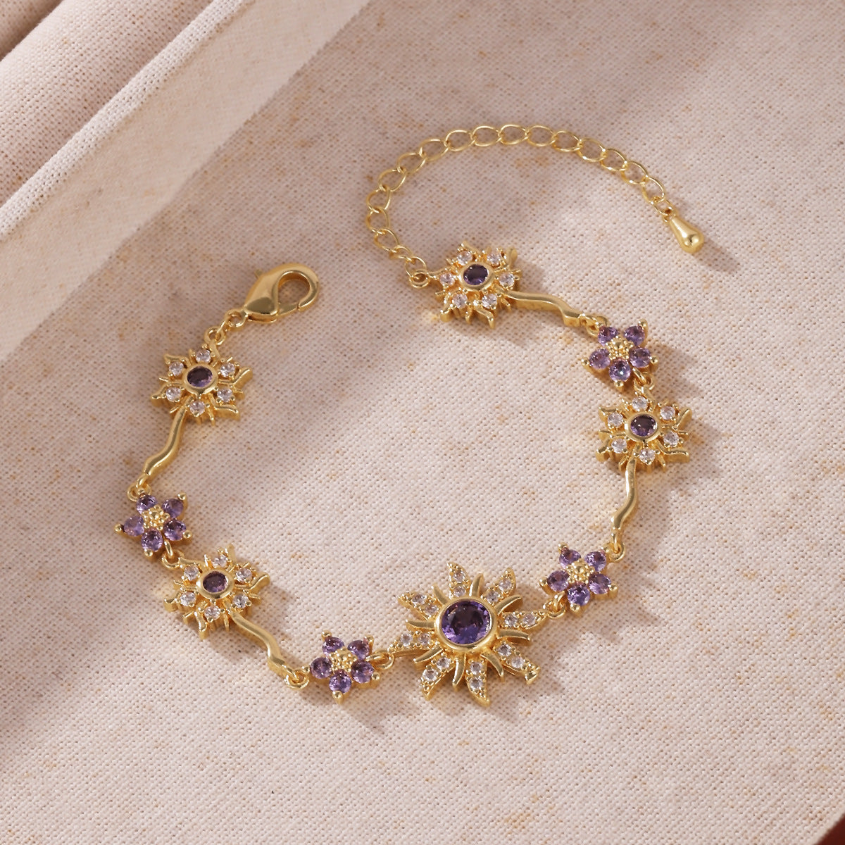 Heart Eight Awn Star Sun Zircon Female Niche Trendy Design Bracelet