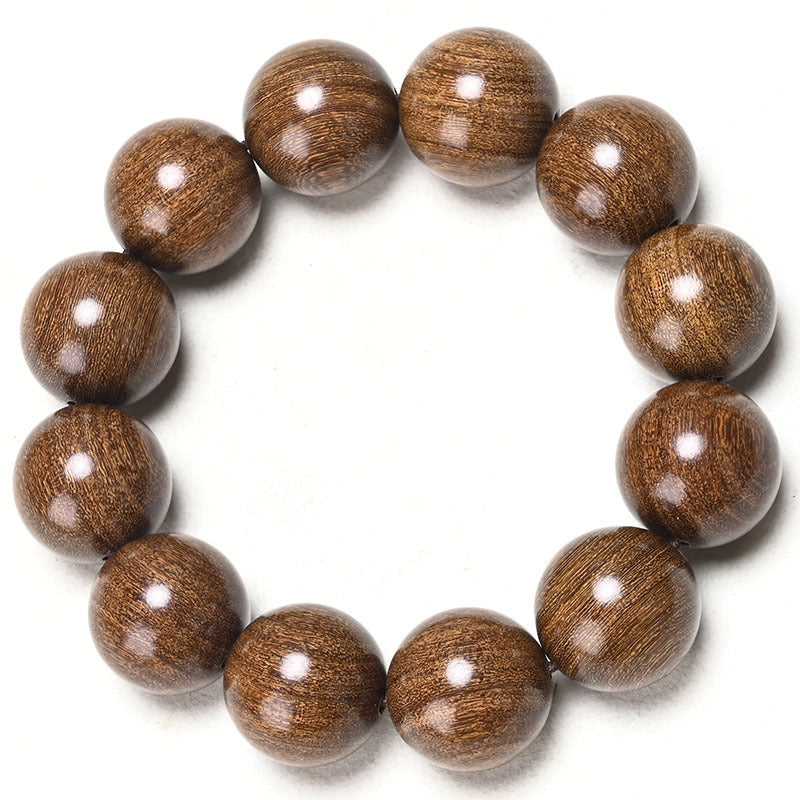 Women's & Men's Golden Sandalwood Submerged Buddha Beads Stall Bracelets