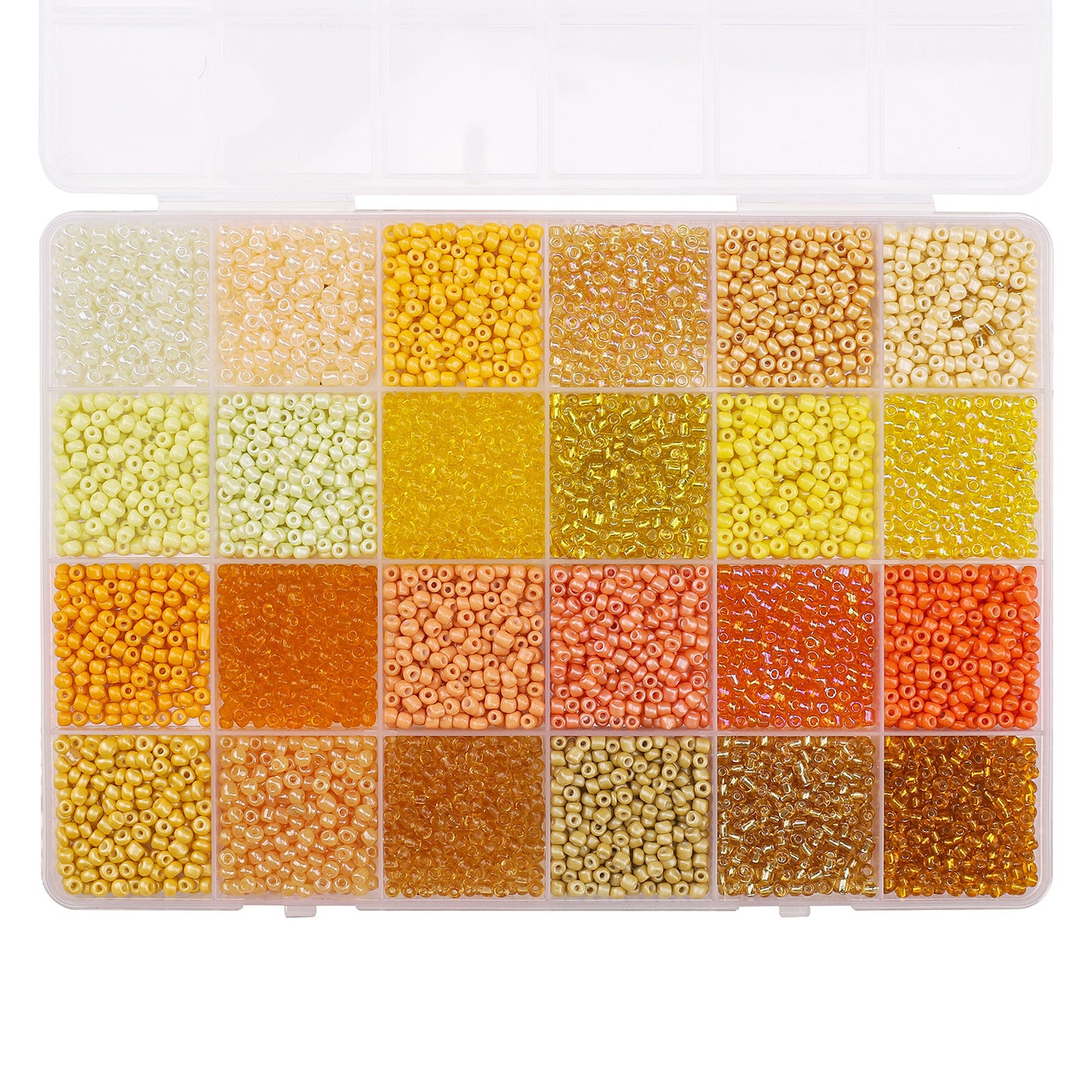 Grid Glass Color Straight Hole Bead Box Jewelry Accessories