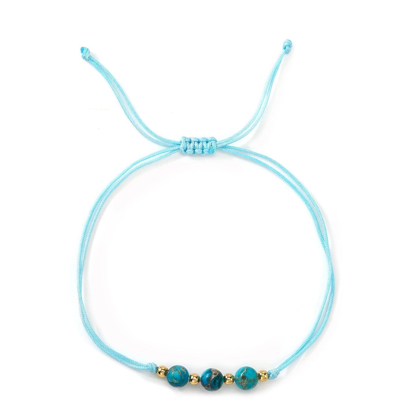 Seaside Style Wax Line Combination Turquoise Emperor Stone Beaded Hand-woven Bracelet