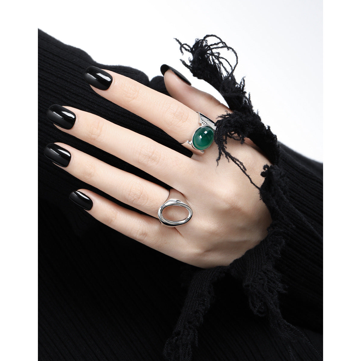 Women's Light Luxury High-grade Elegant Wide Glossy Sterling Rings